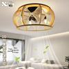 American Industrial Style Hemp Rope Ceiling Fan with Light for Restaurants and Cafes