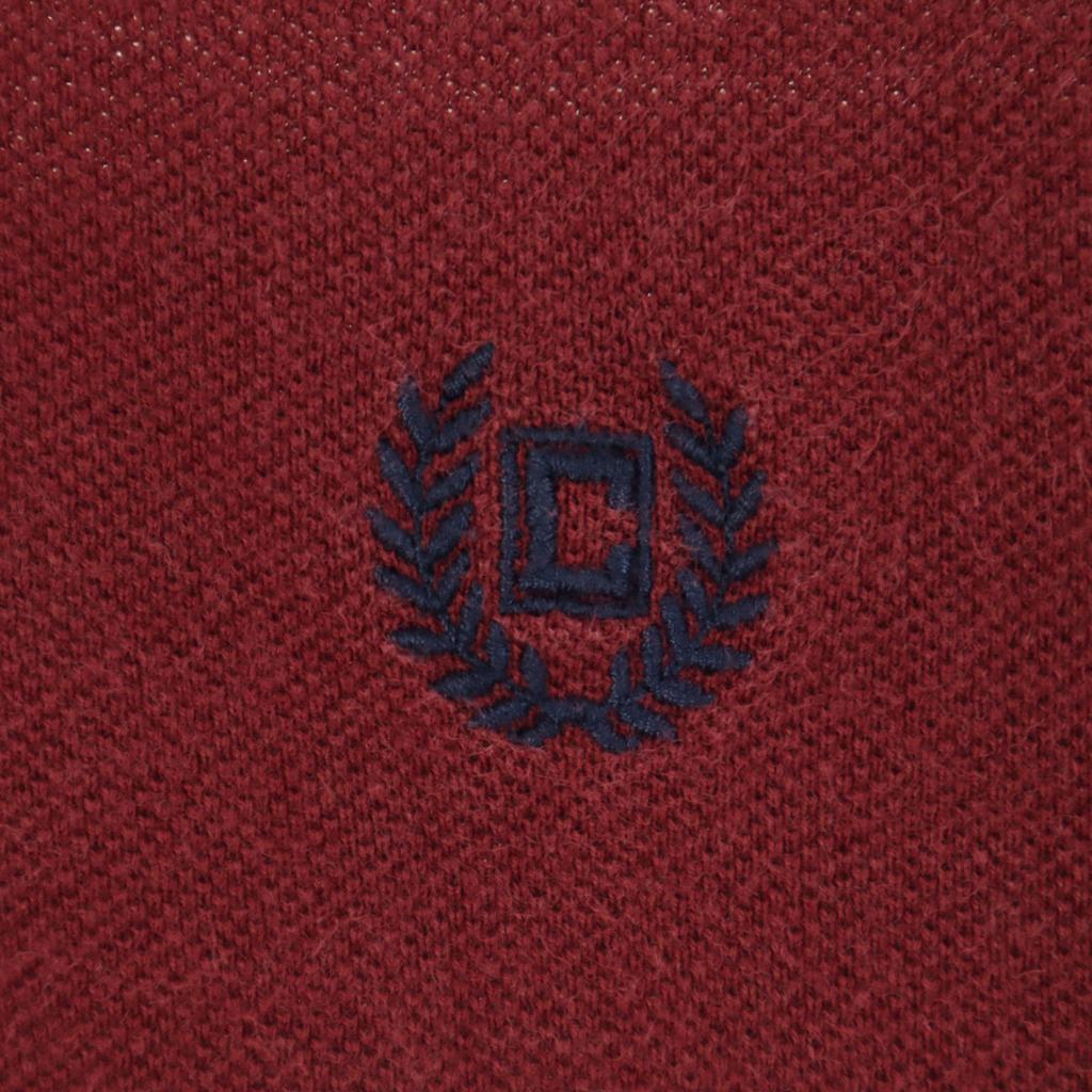 Chaps Border Pattern Short Sleeve Polo Shirt LL Bordeaux Kanoko Hiyoku Men's Used