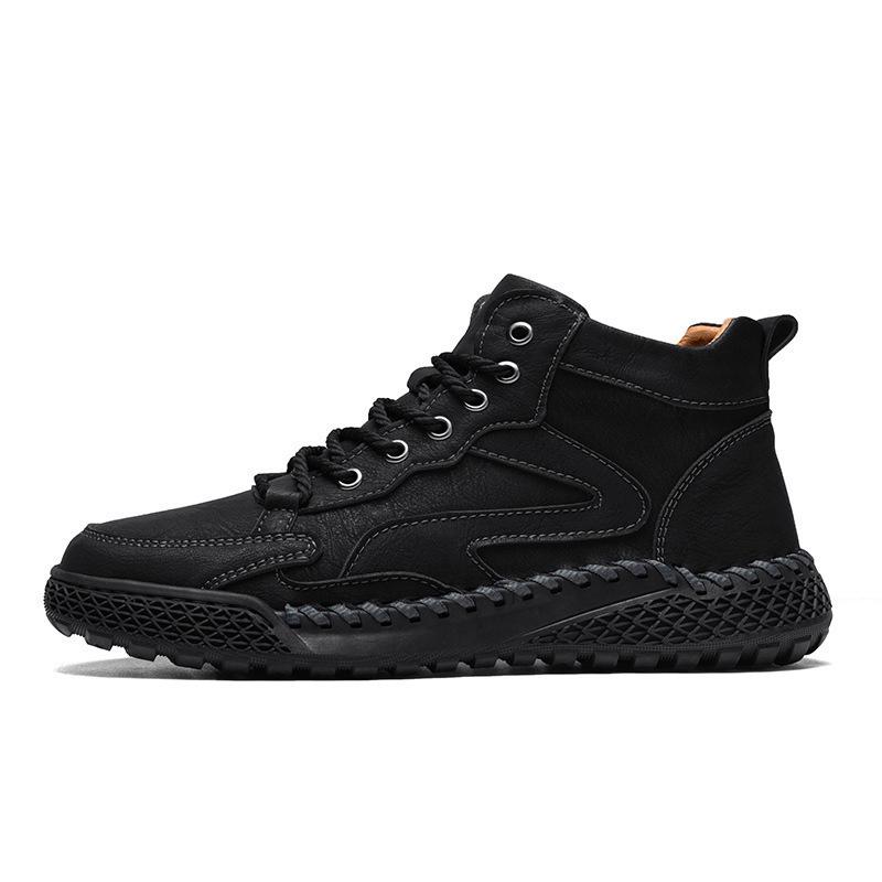 Men's High-Top Lace-Up Martin Boots - Autumn Winter Style, Plus Size Casual Ankle Boots.