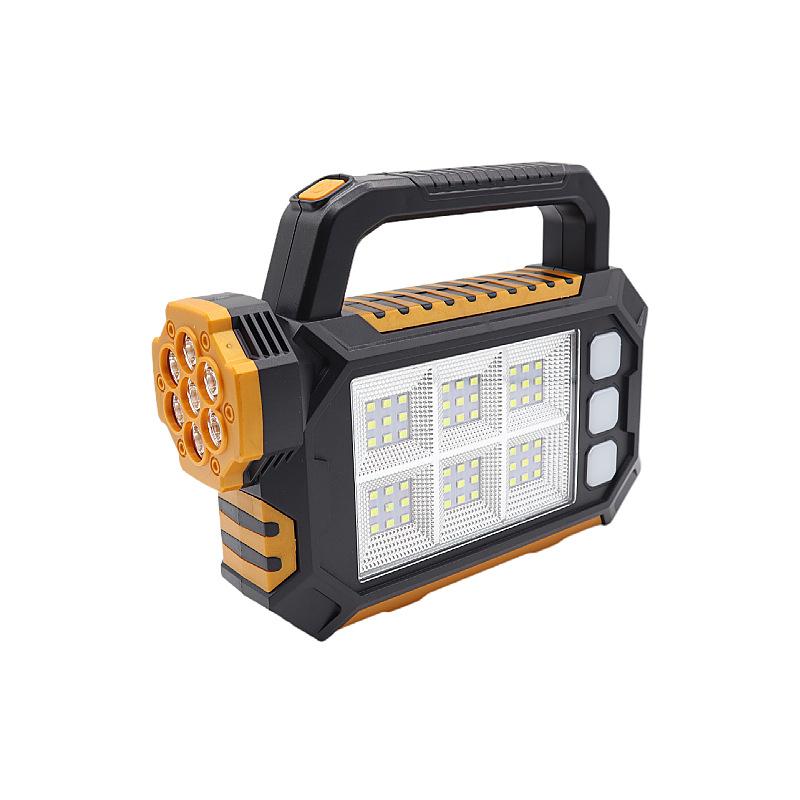Outdoor LED Portable Portable Searchlight COB Strong Light USB Charging Solar Portable Light Multifunctional Flashlight