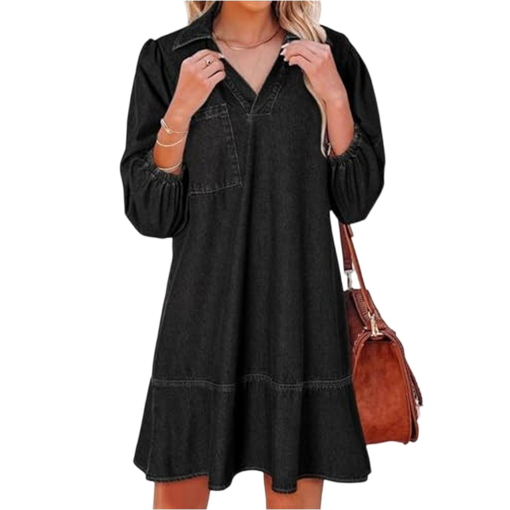 Women's Fashionable Loose V-neck Dress