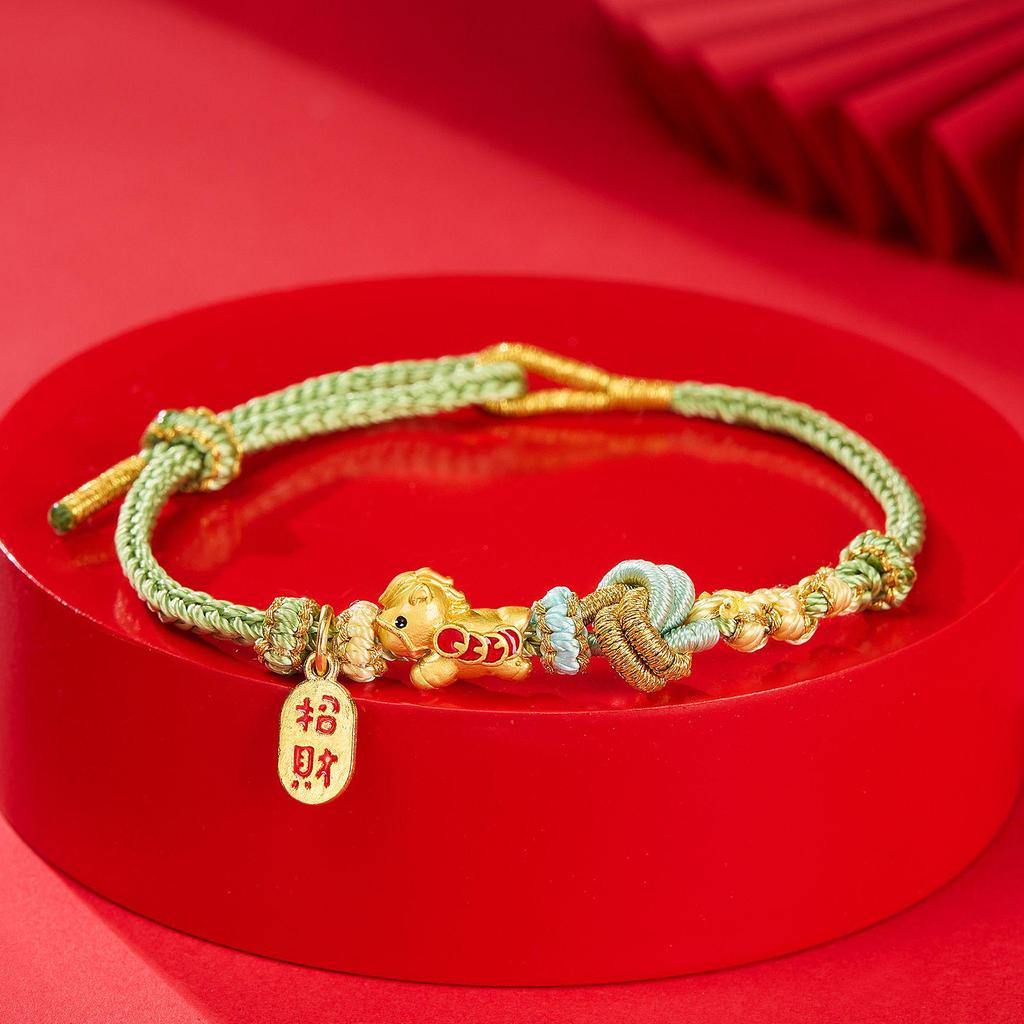 Braccialetto Rosso Stringa dell'Anno del Cavallo: Regalo Intrecciato a Mano per Coppia Zodiacale