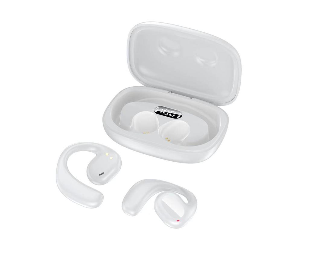Bone Conduction Wireless Bluetooth Earbuds with Digital Display & Touch Control