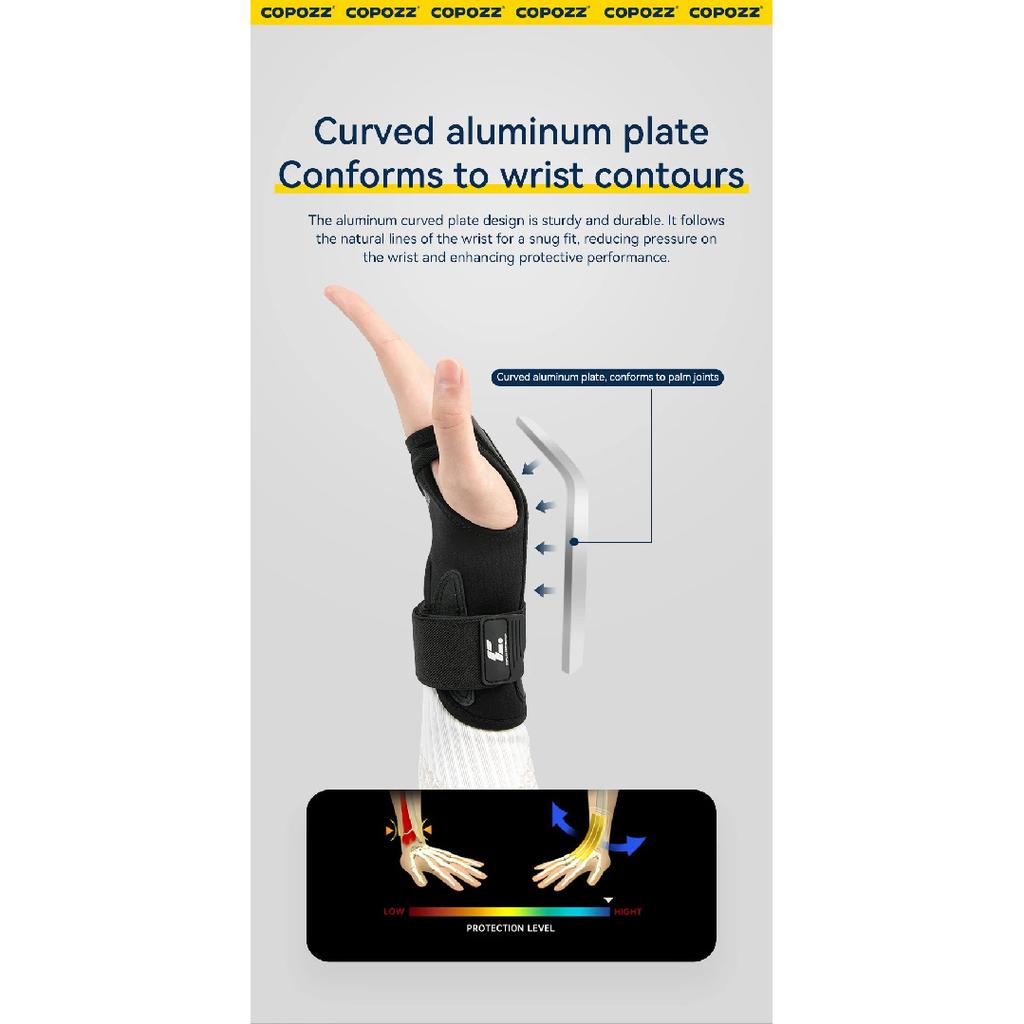 COPOZZ One Pair New Adult Ski Wrist Guard Snowboard Elastic Palm Protection Professional Men Women Skiing Protective Equipment