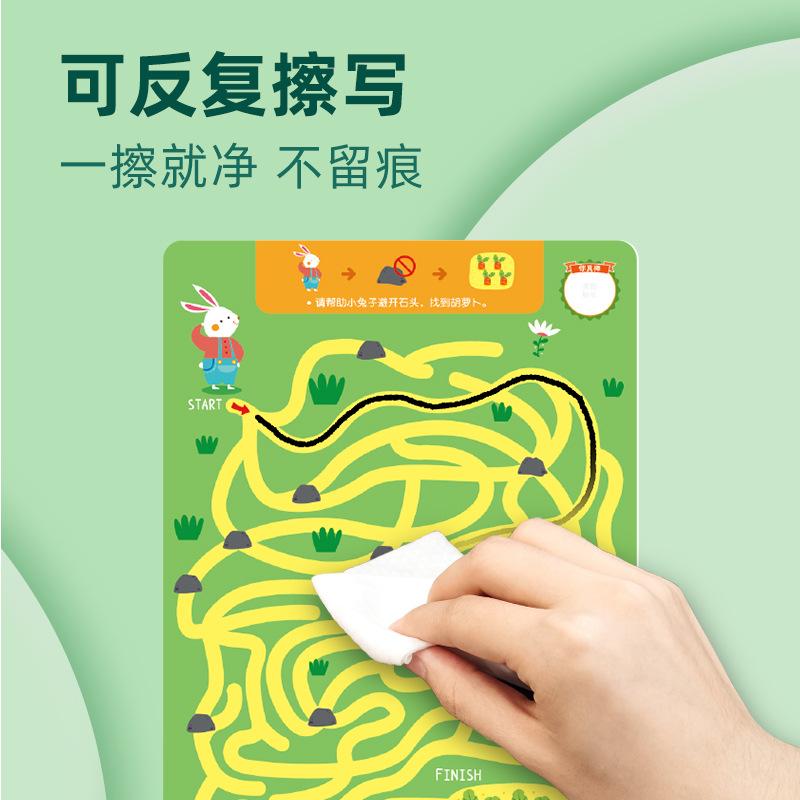 Age-specific Advanced Thinking Maze, Training Cards Can Be Erased Repeatedly, Children's Concentration Educational Toys