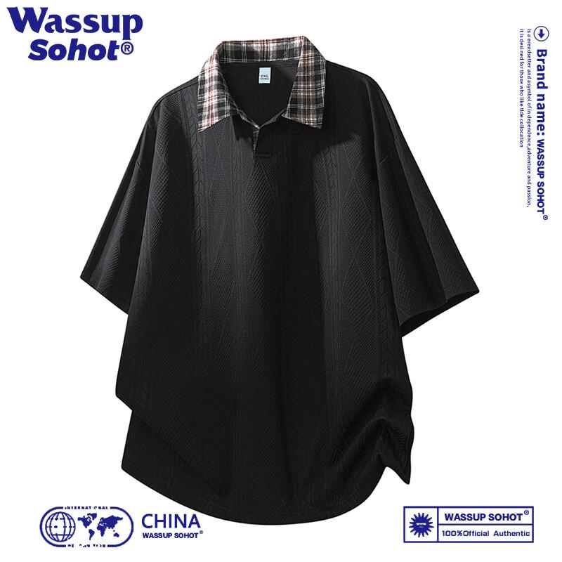 

Wassup Sohot Men s Short Sleeve American Polo Shirt 2XL