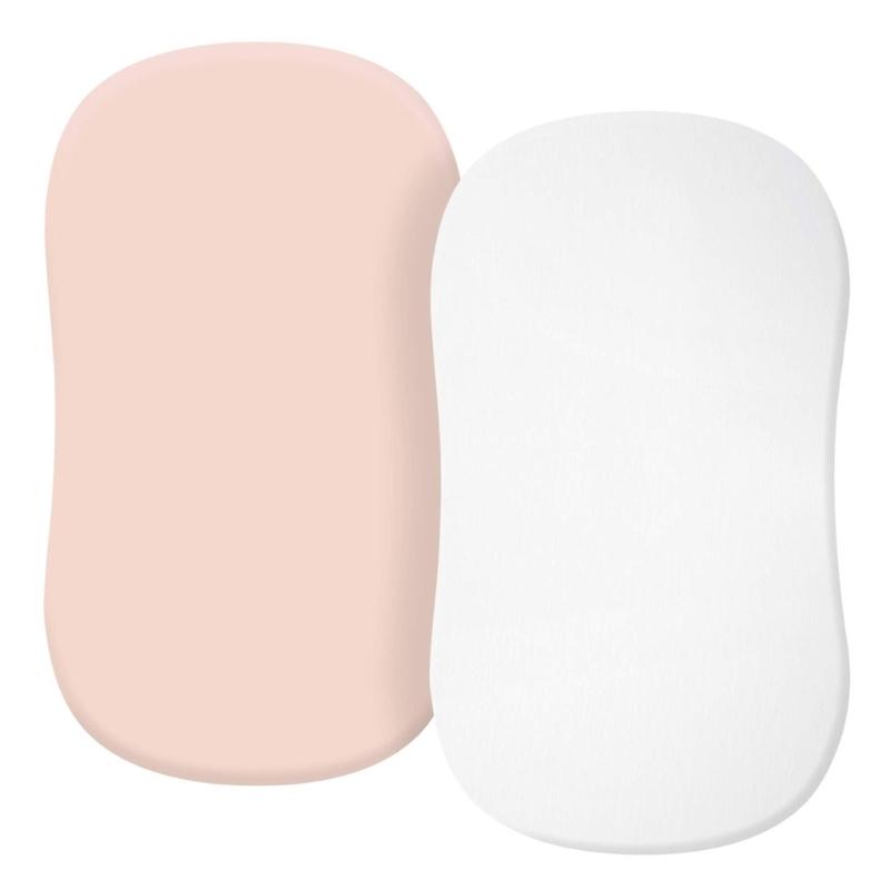 Zestaw 2 szt. Dopasowane prześcieradło dla niemowląt Pokrowiec na łóżeczko niemowlęce Jednolity/Z nadrukiem kreskówkowym Prześcieradło do łóżeczka Pokrowiec na materac Elastyczny zdejmowany rękaw