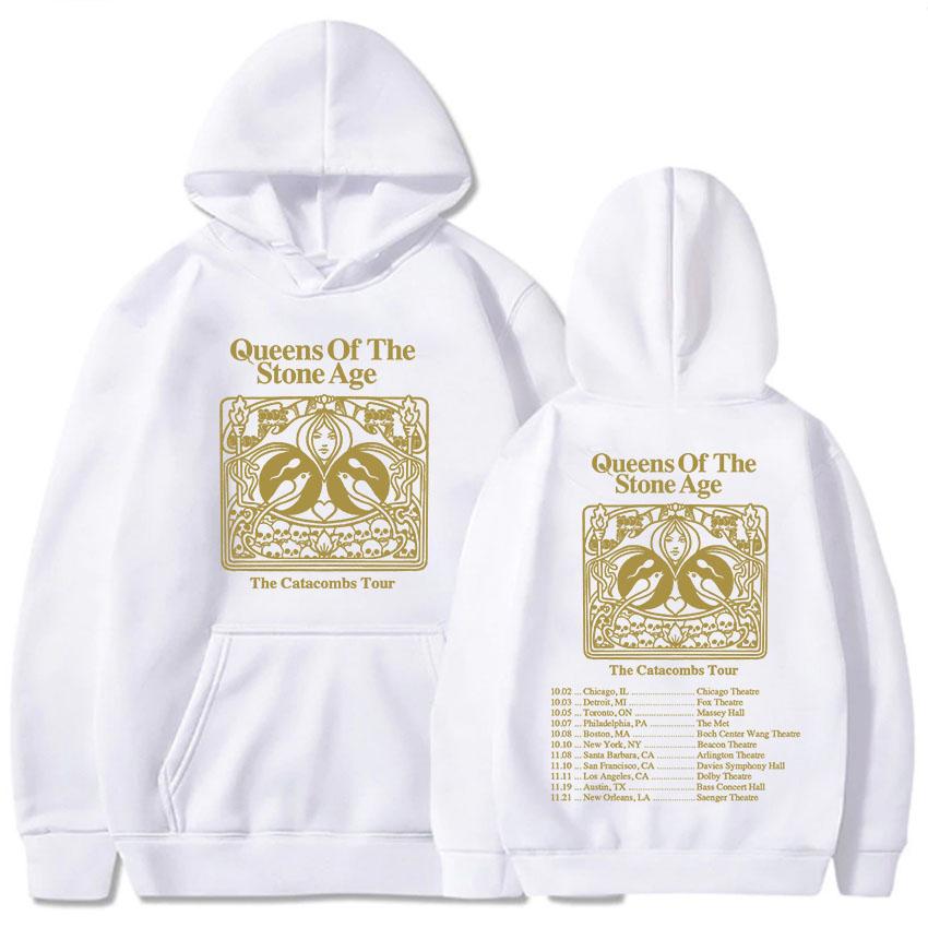 The Catacombs Tour Hoodies QUEENS OF THE STONE AGE QOTSA Sweatshirts Loose Hooded Pullovers Fashion Mens Women Clothing