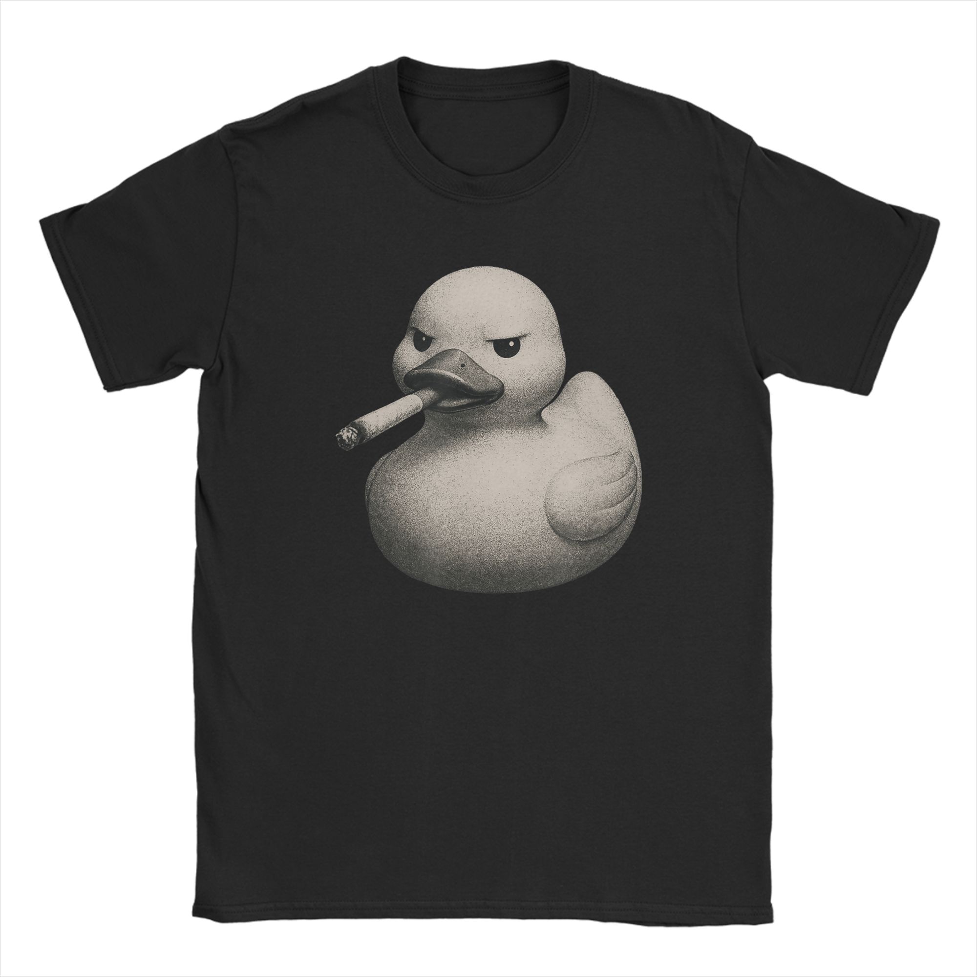 Vintage TShirt Summer Smoking Kills Funny Duck Meme Anti Smoking Awareness Hip Hop T Shirts Cotton Tshirt Short Sleeve S