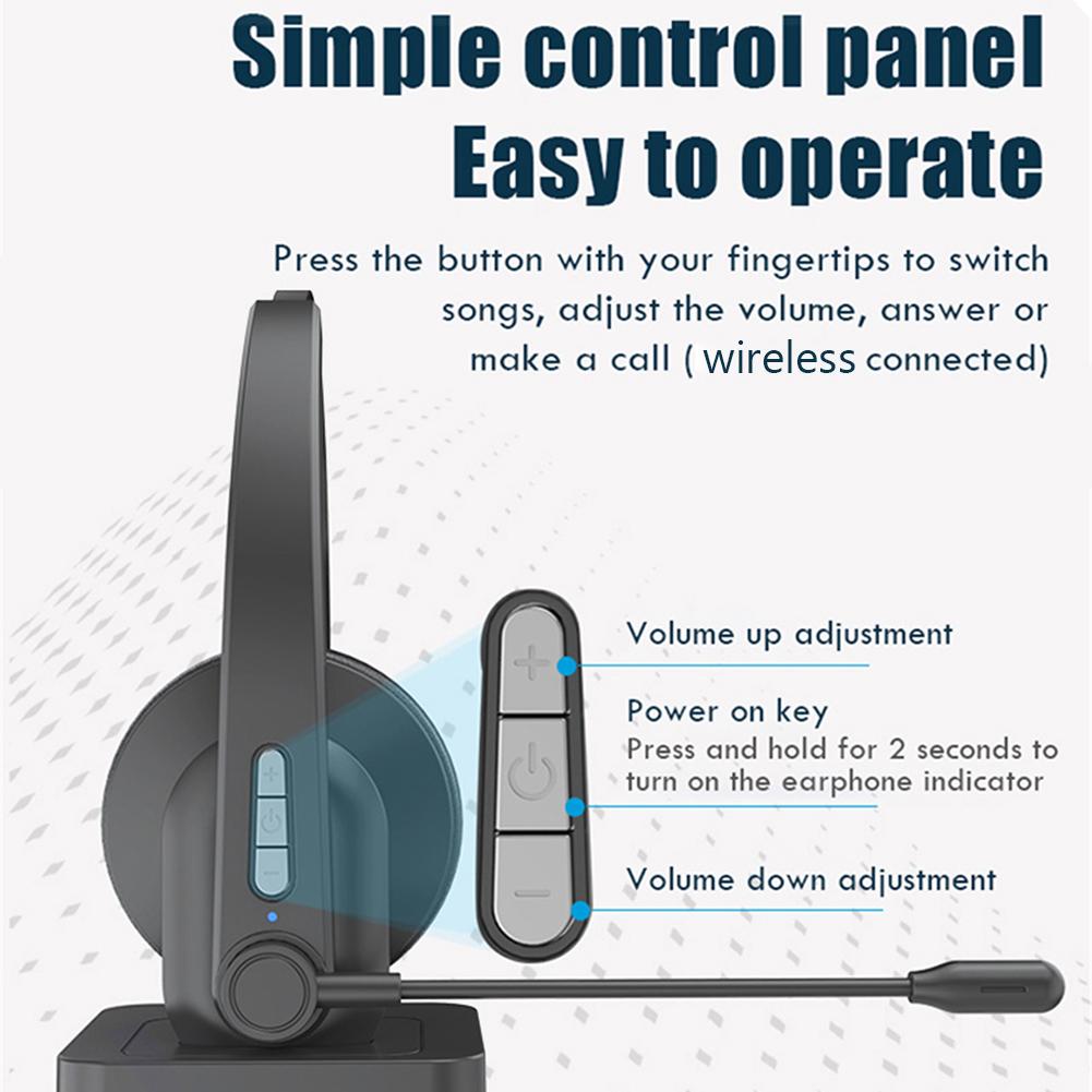 Wireless Bluetooth 5.0 Headphone Telephone Headset Call Center Office Computer Noise Canceling Customer Service with Microphone