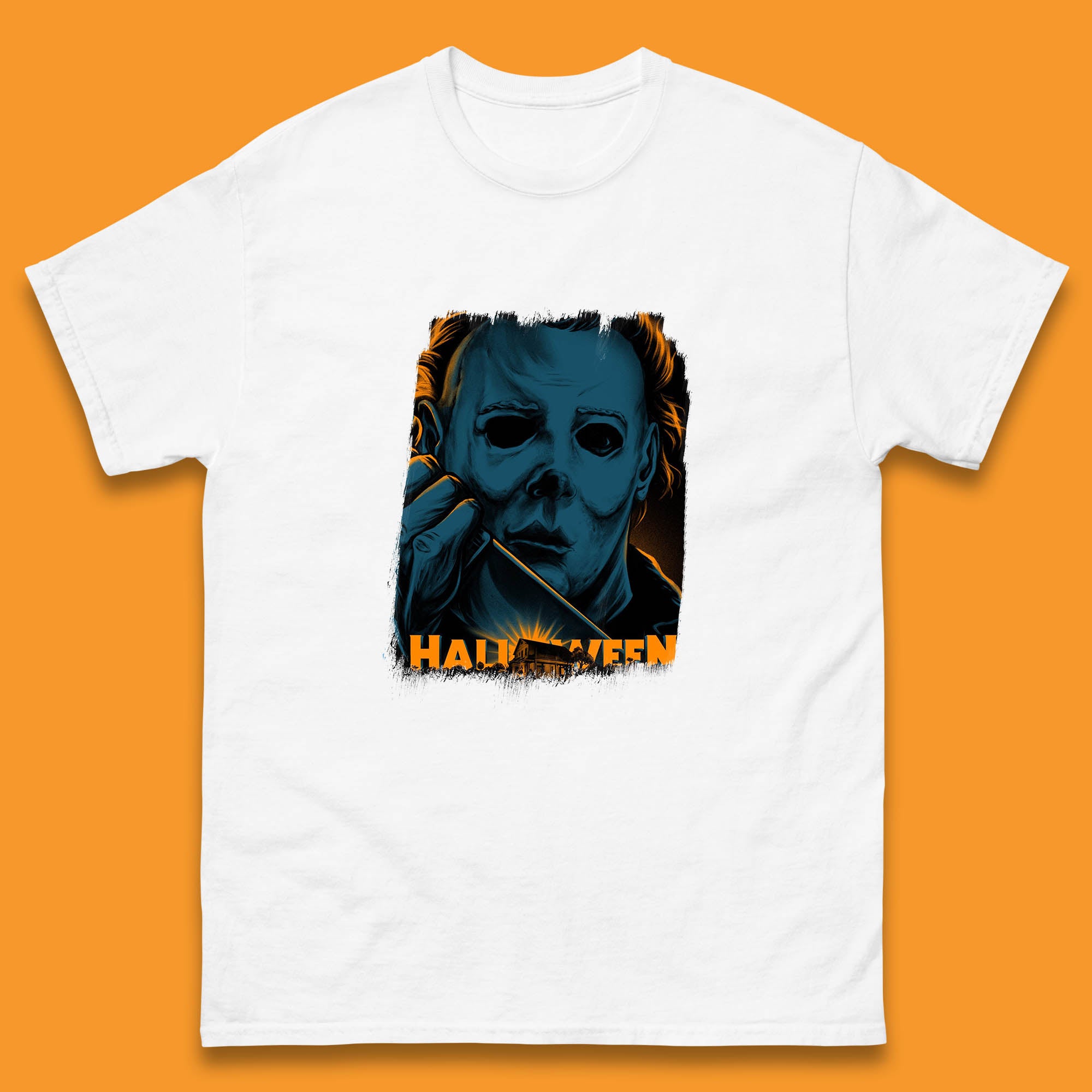 Halloween (1978) Poster Slasher Film Michael Myers Halloween Horror Thriller Movie Character Mens Tee Top S