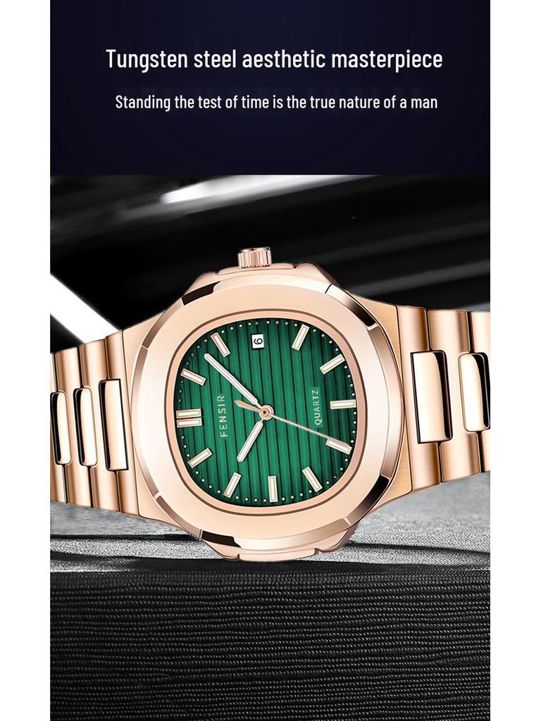 Fins 2030 Nautilus Reloj de Cuarzo Cuadrado para Hombre con Calendario - Diseño Moderno y Único