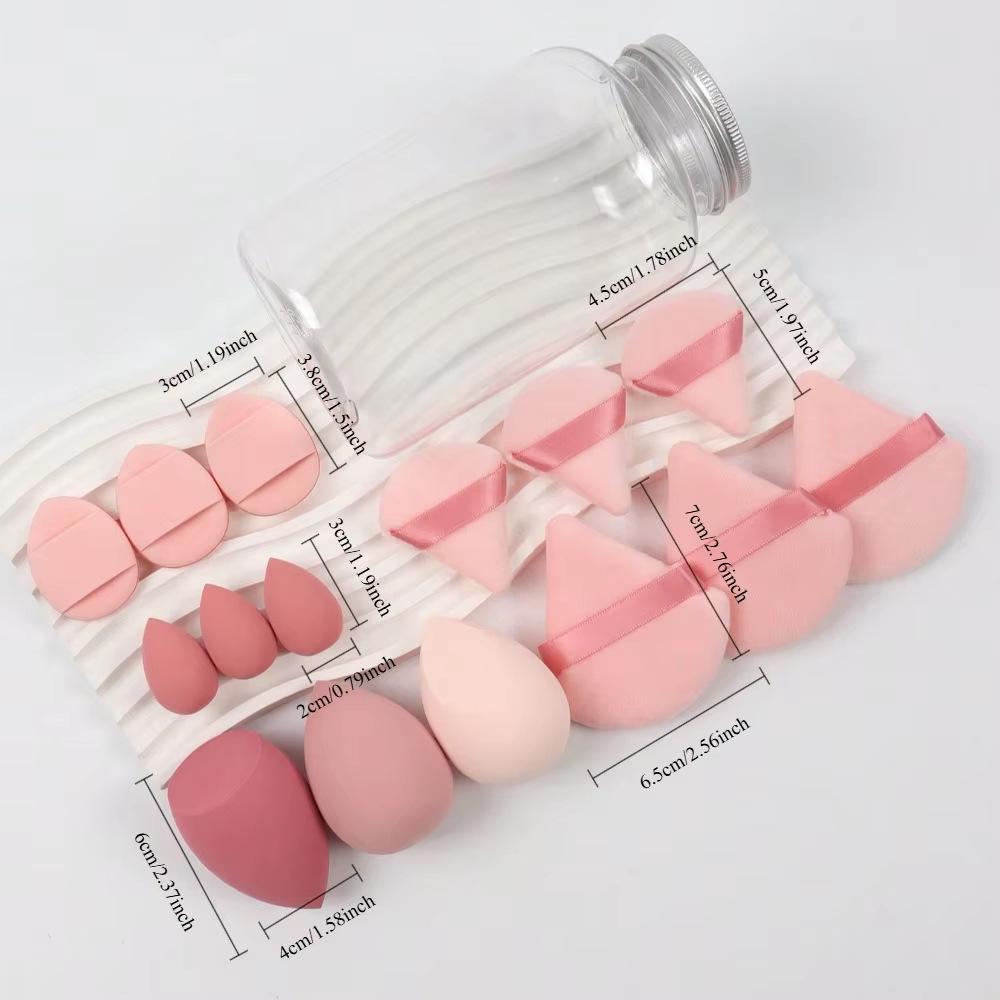 15-Piece Drift Bottle Makeup Sponge Set: Includes Thumb, Cotton, and Mini Puffs