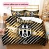 Custom Name Juventus Football Club Pattern Bedding Quilt Set  Home Decoration  Gift (1 * Duvet Cover + 2 * Pillowcase  Without Core)