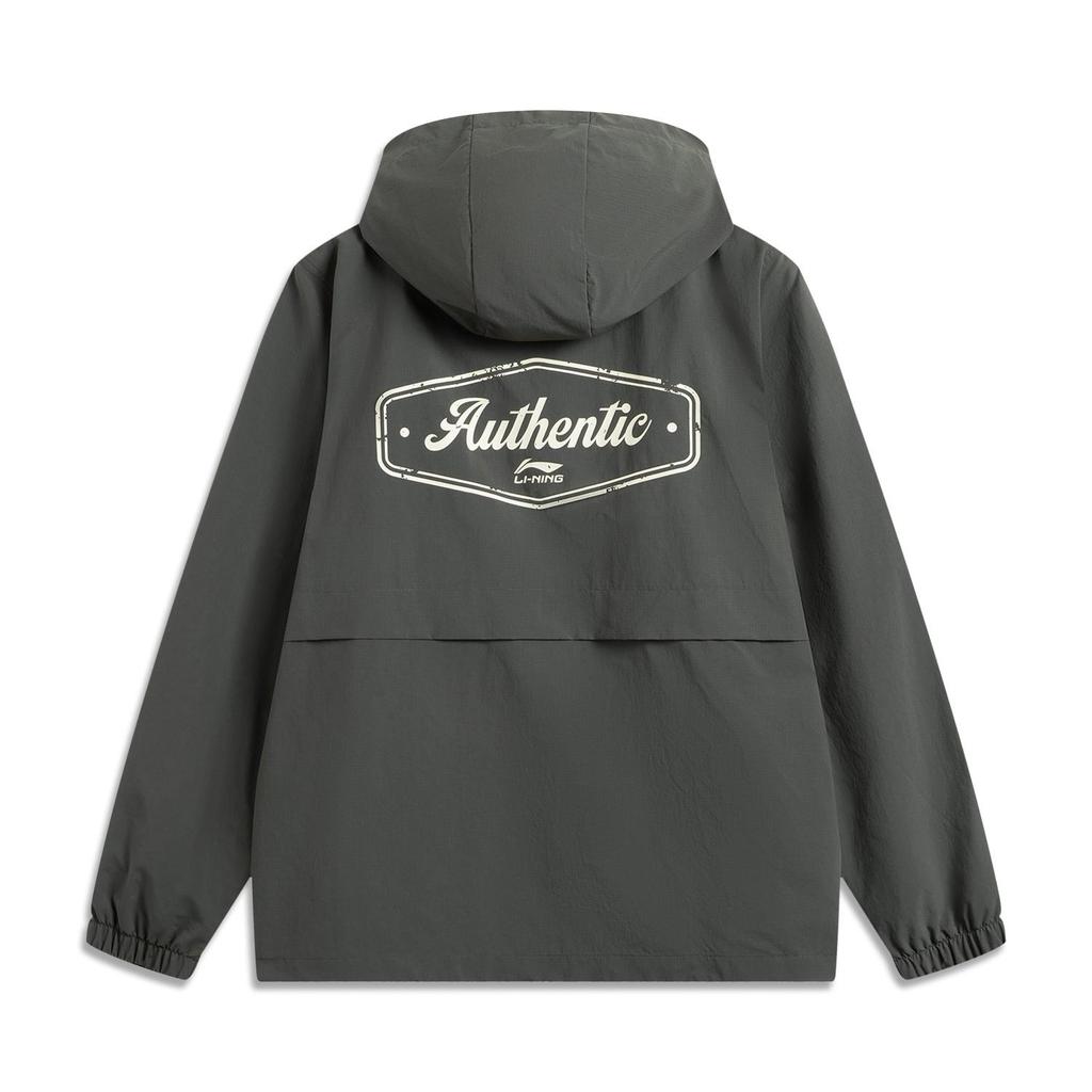 Li-Ning Unisex Water-Repellent Loose Fit Hooded Windbreaker Dune Khaki AFDV445-5