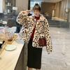 Plush Jacket Women Winter Short Korean Version Loose Faux Fur Leopard Print Coat