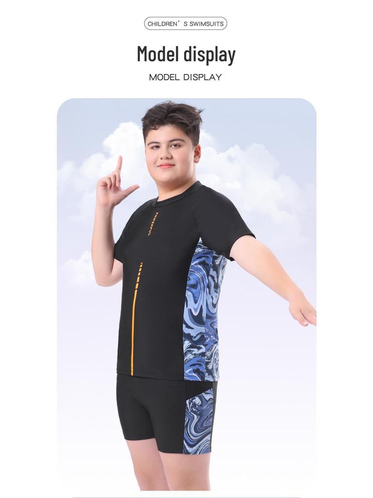 2025 Fat Boy Men's Medium & Large Split Anti-Embarrassment Swimsuit Set for Kids