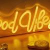 New Chi-buy LED Neon Goodvibes USB Powered Neon Signs Night Light 3D Wall Art & Game Room Bedroom Living Room Decor Lamp Signs