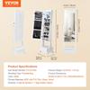 Mirror Jewelry Cabinet Standing Mirror with Storage Full Length White