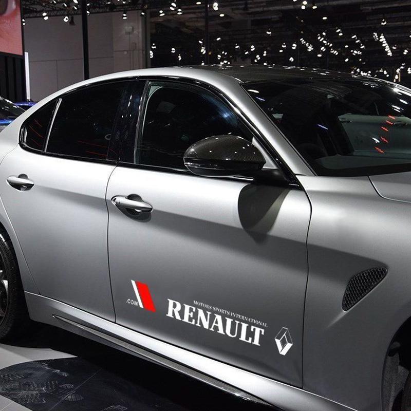 Car Styling Side Body Badge Emblem Decal Car Door Side Stripes Stickers for Renault Sport Duster Megane 2 3 Accessories S888