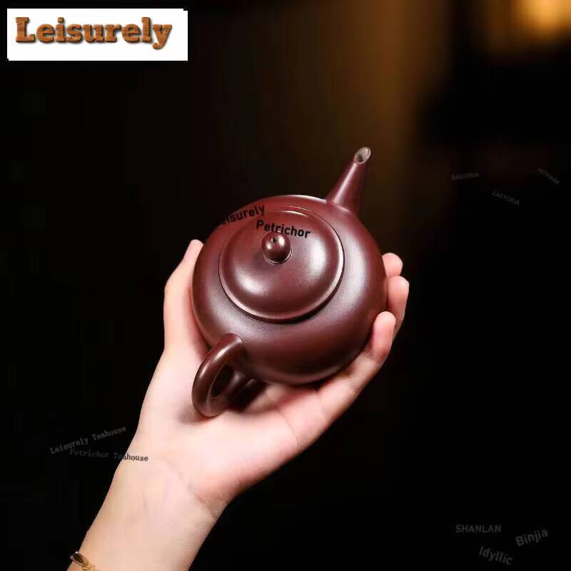 111ml Handmade Yixing Purple Clay Teapots Horizontal Pot Raw Ore Aubergine Mud Kettle Zisha Tea Set Drinkware Supplies Ornaments