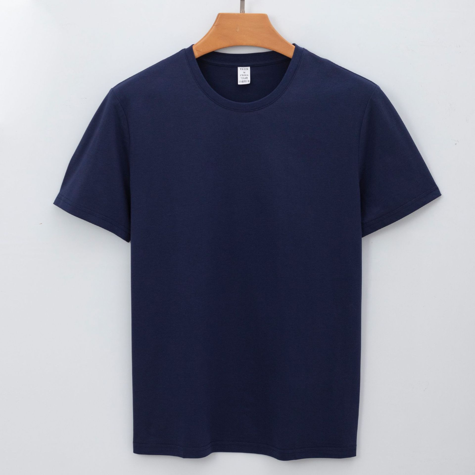Long-staple Cotton Short-sleeve Casual Solid Color Crew Neck SORONA Cool Wrinkle-free T-shirt Minimalist Lightweight Breathable Business T-shirt S 1830₽