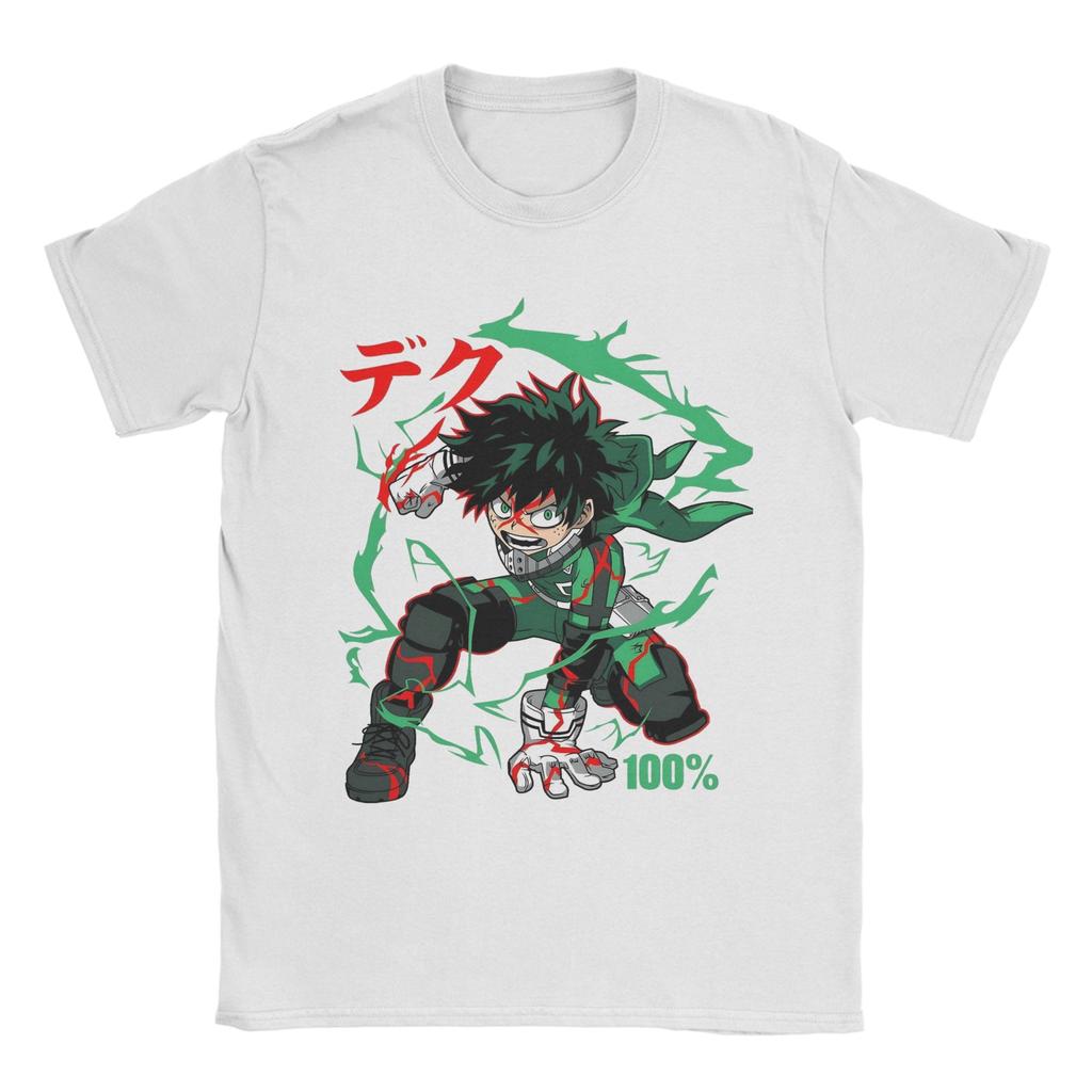 Crazy My Hero Academia Midoriya Izuku TShirts Men O Neck Pure Cotton T Shirt  Short Sleeve Tee Shirt Plus Size Clothes