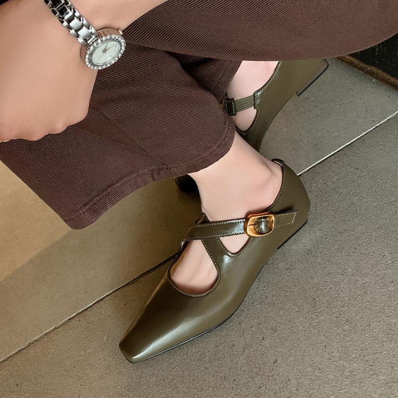 New leather fashion single shoes non-slip soft sole pointed black single low-top shallow-mouth sheepskin women's shoes four-season small leather shoes