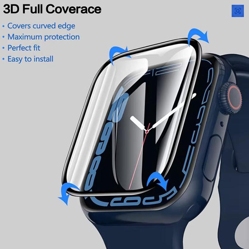 1 cover + 3 Hydrogel Screen Protectors Protector Film For Apple Watch Ultra 44mm 45mm 40mm 41mm 38mm 49mm 42mm 46MM