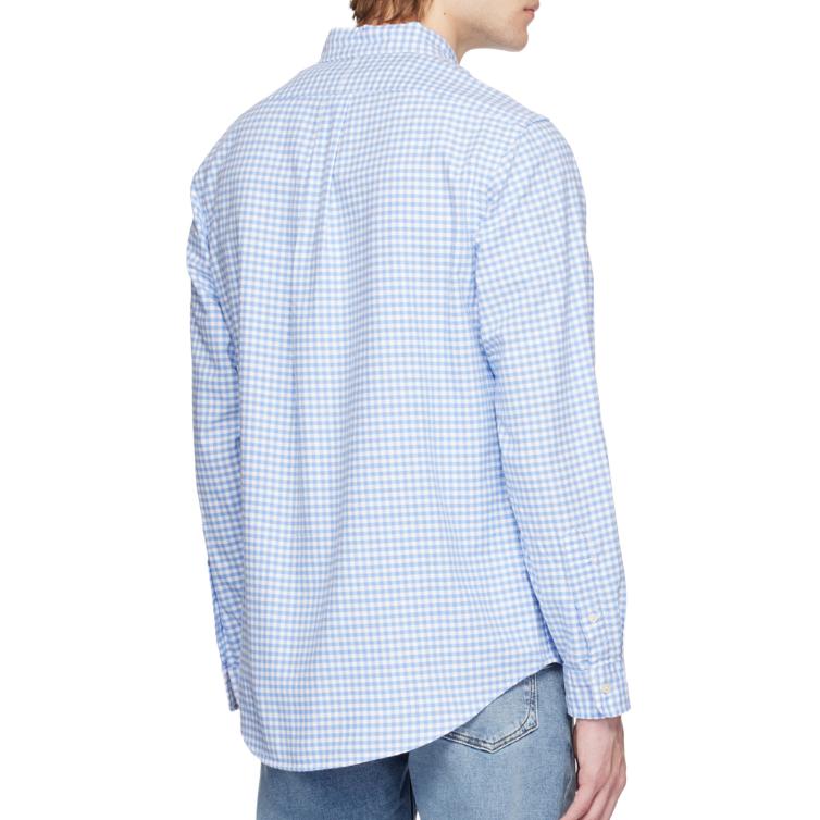Polo Ralph Lauren SS24 Checkered Button-Down Long Sleeve Shirt Men shirts Blue 710906612-004
