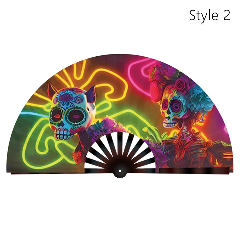 Skládací zářivkový ventilátor, desetipalcový skládací ventilátor Kung Fu pro line dance, večírky a akce