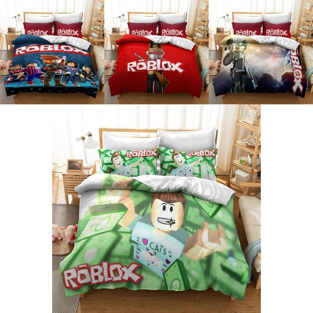 Luxurious 3d Printed Roblox Game Bedding Set With Soft Duvet Cover And Pillow Shams
