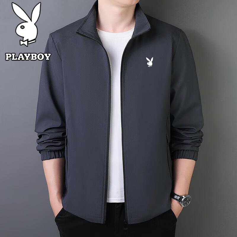 PLAYBOY Men s Fleece-Lined Stand-Collar Jacket 5XL