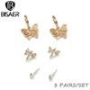 Bisaer Exquisite Butterflies & Dragonflies 3 Pair of Stud Earring Set for Women Fashion Jewelry