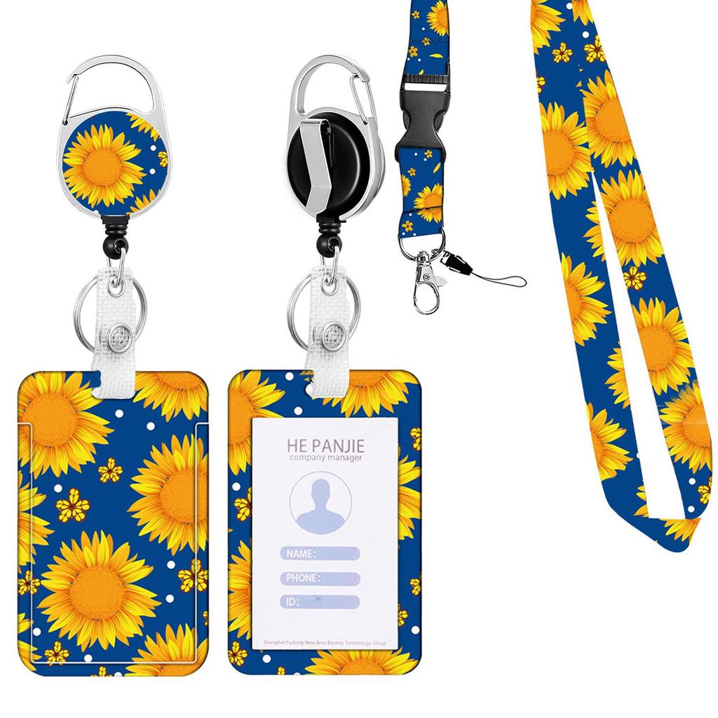 Zinc Alloy Retractable Badge Reel & Epoxy Lanyard ID Holder Set