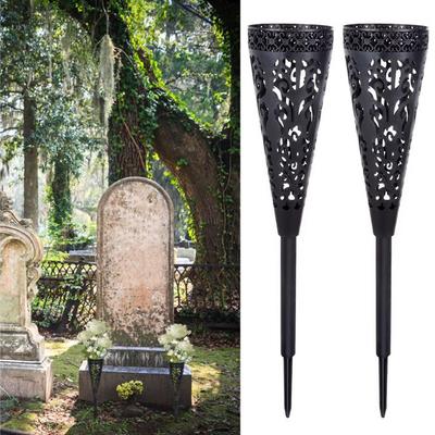 2Pcs Schwarz Outdoor Rasen Vase Blume Halter Garten Blume Korb