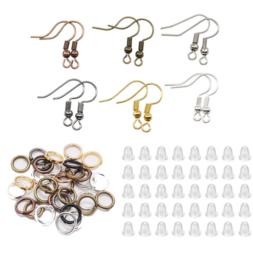 DIY Jewelry Kit: 100-Pc Earring Hooks, Single Loop, Large Hooks, 4mm Earplugs