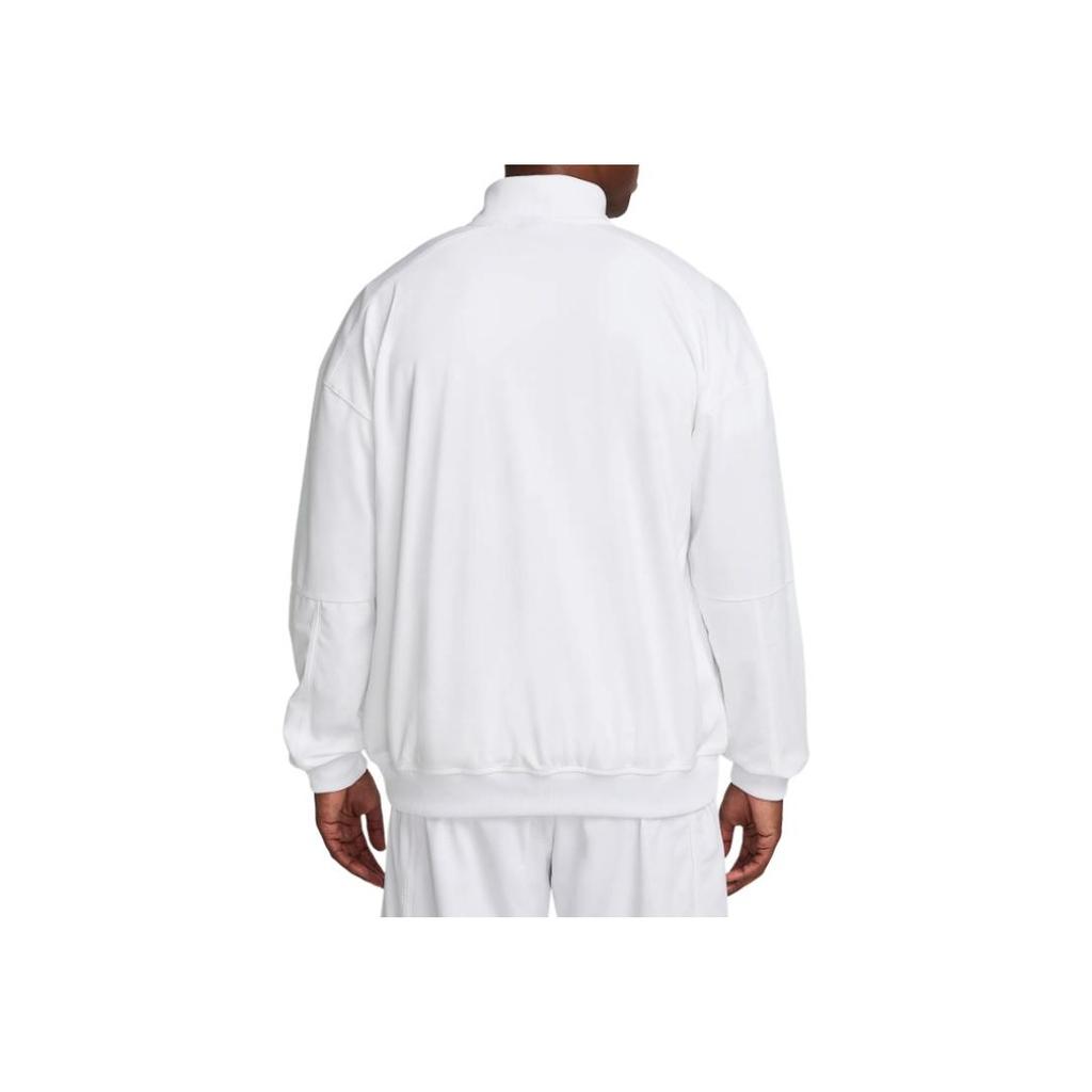Nike Logo Stand Collar Zipper Drop Shoulder Long Sleeve Jacket Men jackets White FZ6925-100