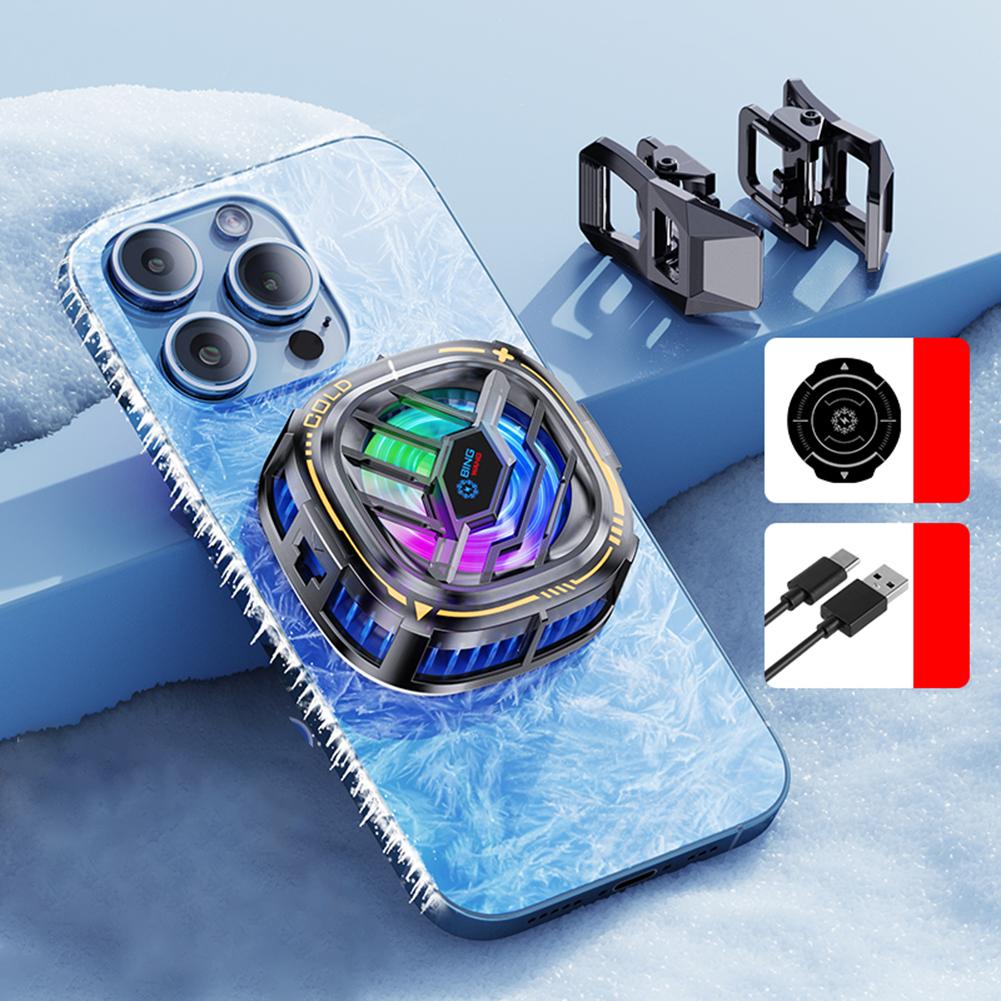 2025 NEW Magnetic/ Back-clip Mobile Phone Semiconductor Cooling Fan Radiator PUBG Game Cooler for IPhone Android Phone Heat Sink