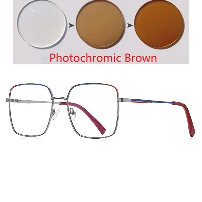 Big Frame Square Shortsighted Optical Glasses With Prescription Spring Hinge Nearsighted Glasses For Women 0 -0.5 -0.75 To -6.0