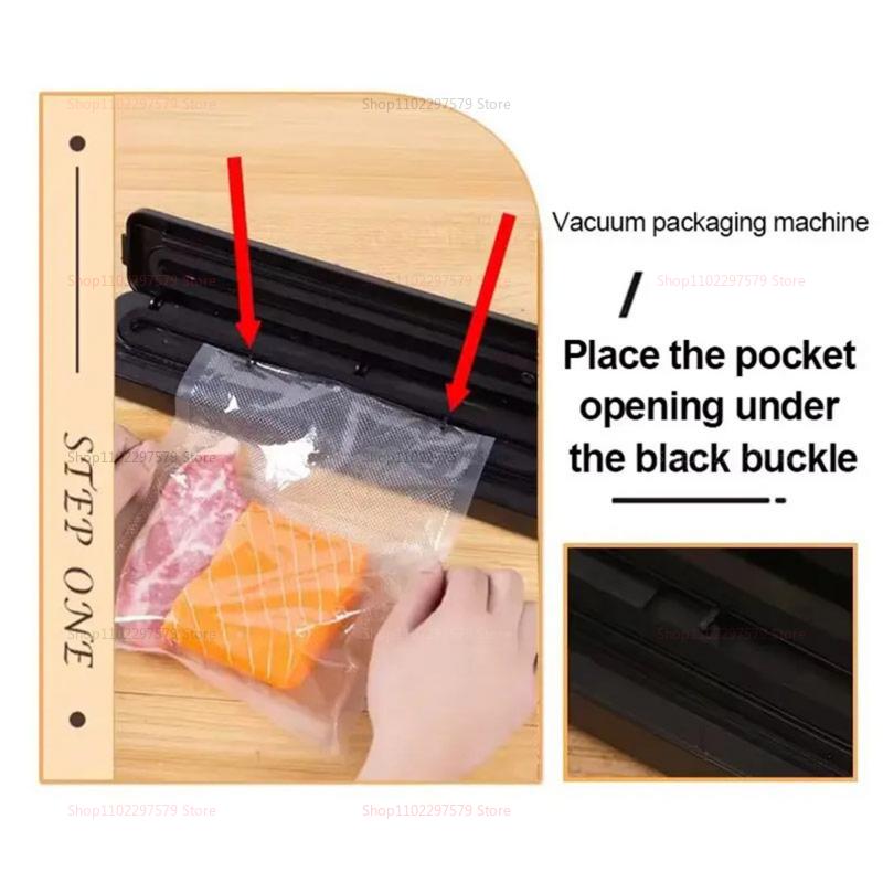 Automatic Small Food Vacuum Sealer Machine Premium Compact Food Packaging Plastic Sealers for Cooked Food Preservation