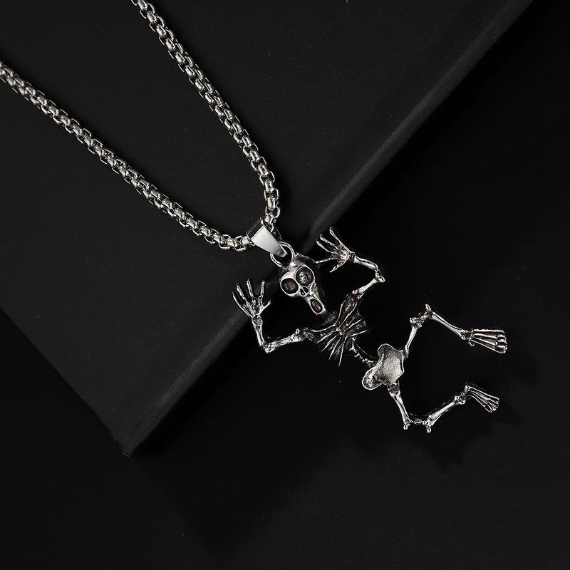 1pc Gothic Style Witch Hat, Broomstick, Geometric Pendant Necklace, Suitable For Any Occasion