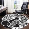 1 Stück Tiger Drache YinYang Büro Runder Teppich, Unter Bürostühlen Schlafzimmer Wohnzimmer Heimdekoration, Raumdeko, In Verschiedenen Größen Erhältlich