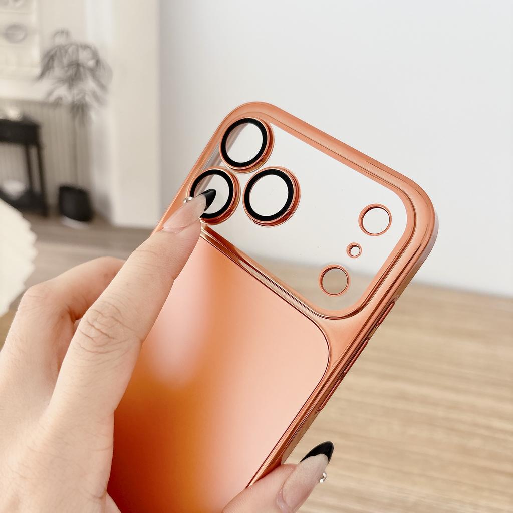 Luxury Plating AG Matte Glass Back Phone Case For iPhone 14 15 16 17 Pro Max Full Lens Camera Protection Shockproof Hard Cover