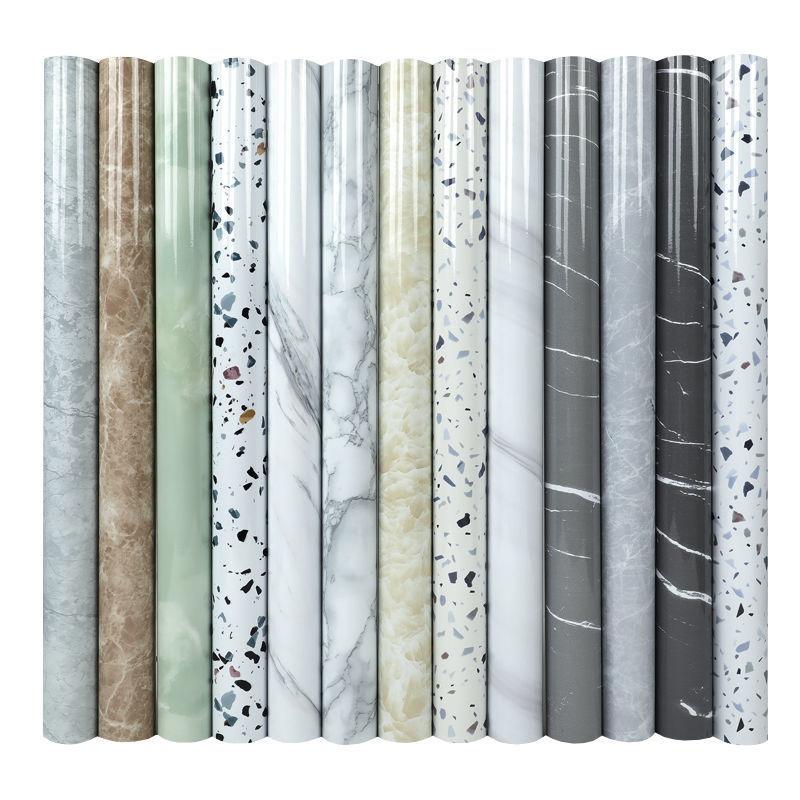 Waterproof Pvc Marble DIY Self-adhesive Wall Stickers Kitchen Renovation Wallpaper Decorative Film