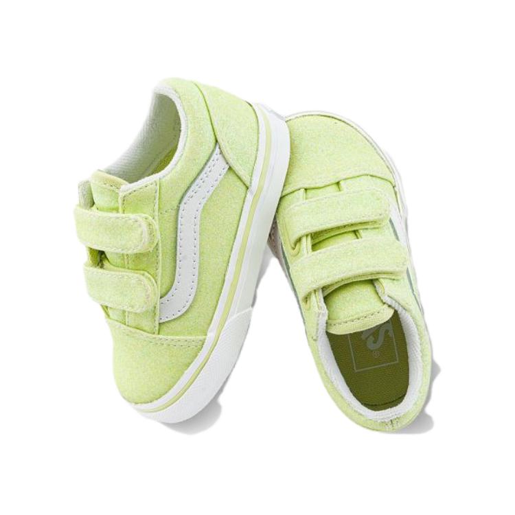 Vans Old Skool V Toddler Glitter - Lime Sherbet Baby Sneakers Green VN000CPZC2R