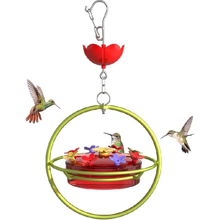 Hummingbird Feeder - Wide Mouth Nectar Feeder with Ant Moat, Easy-Refill Top & Leak-Proof, Unique Gift Outdoor Garden & Backyard Decor Hanging -