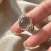 Korean Style Retro Green Phantom Women's Ring with Niche Design and Simple Texture