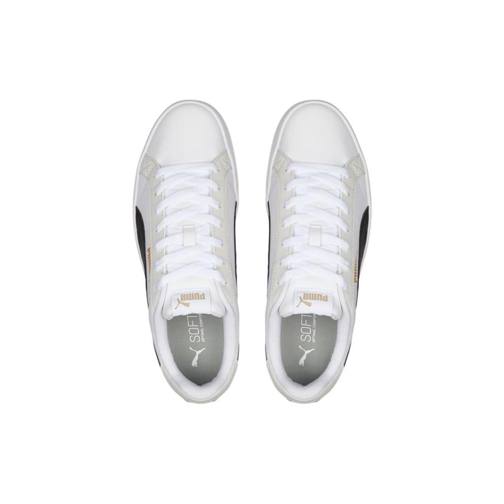 Puma Smash Vulc V3 Lo Leder Low Top Sneaker Unisex Sneaker Weiß Schwarz 380752-10