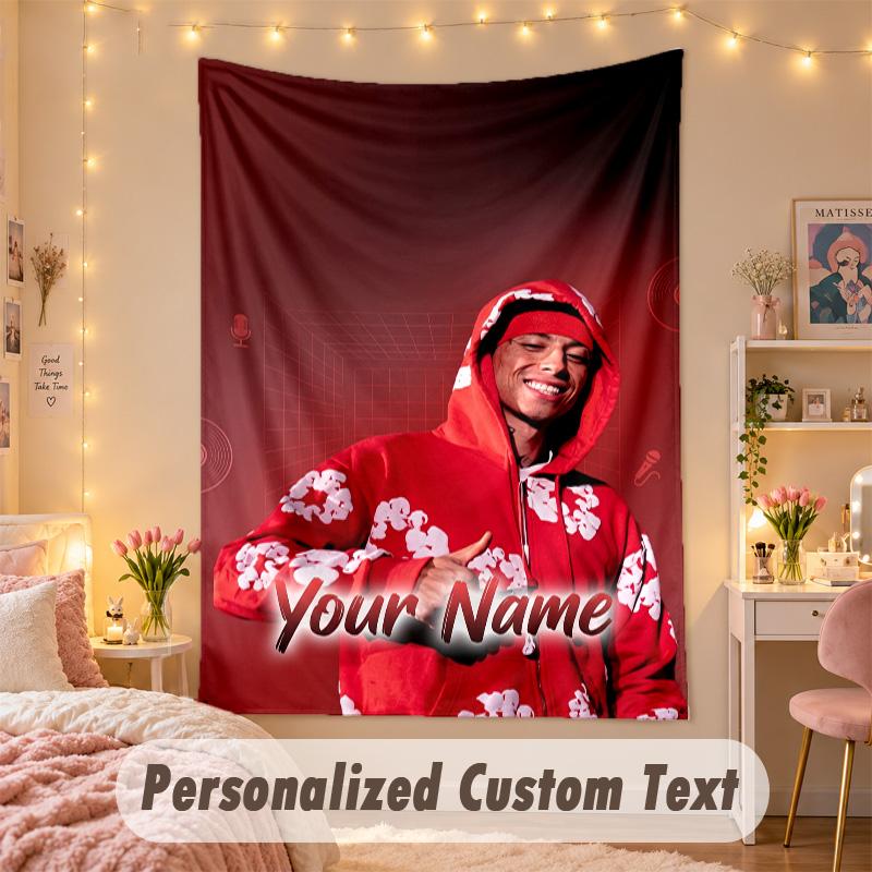 Custom Personalized Tapestry,Central Cee Print Custom Name Text Wall Art Hanging for Bedroom